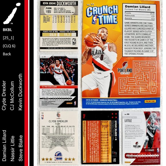 Portland Trail Blazers 6 Card Lot - BKBL [25_1] - Picture 2 of 14